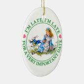 De witte konijntjes van Alice in Wonderland Keramisch Ornament (Rechts)