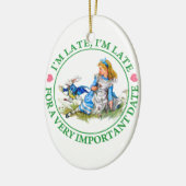 De witte konijntjes van Alice in Wonderland Keramisch Ornament (Links)