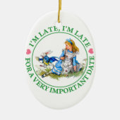 De witte konijntjes van Alice in Wonderland Keramisch Ornament (Voorkant)