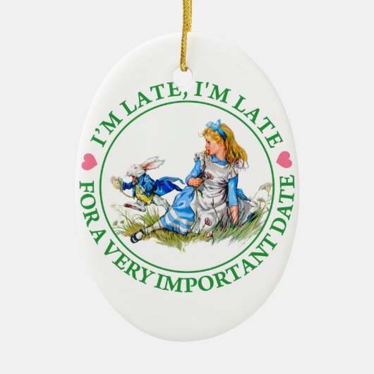 De witte konijntjes van Alice in Wonderland Keramisch Ornament (Voorkant)