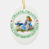 De witte konijntjes van Alice in Wonderland Keramisch Ornament (Achterkant)