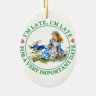 De witte konijntjes van Alice in Wonderland Keramisch Ornament