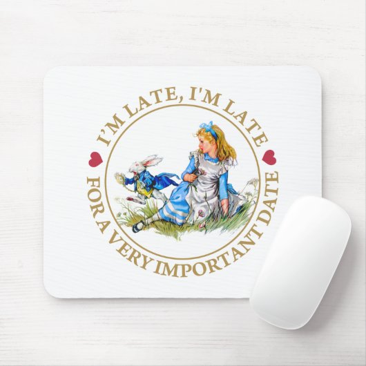 De witte konijntjes van Alice in Wonderland Muismat (Met muis)