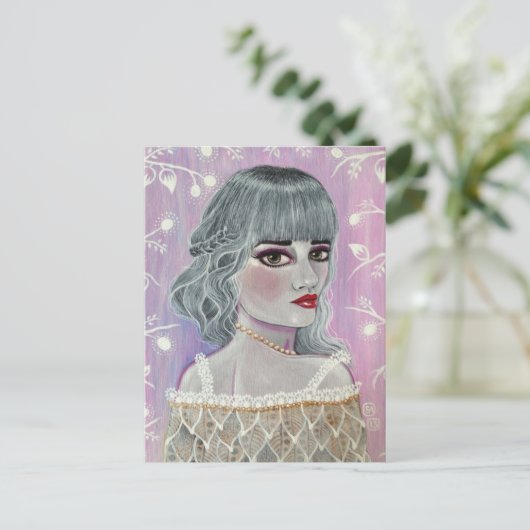 De witte koningin briefkaart (Staand voorkant)