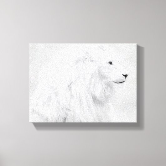 De witte leeuw canvas afdruk (Voorkant)