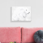 De witte leeuw canvas afdruk (Insitu (Woonkamer))