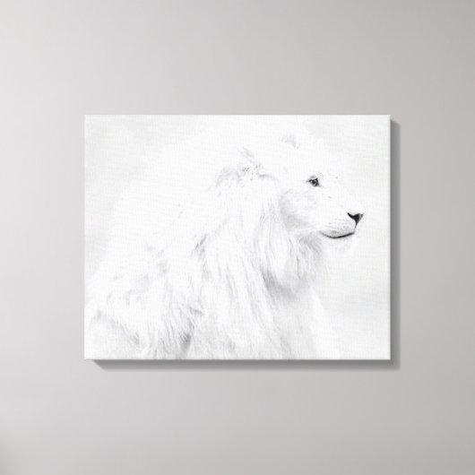 De witte leeuw canvas afdruk (Voorkant)