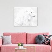 De witte leeuw canvas afdruk (Insitu (Woonkamer))