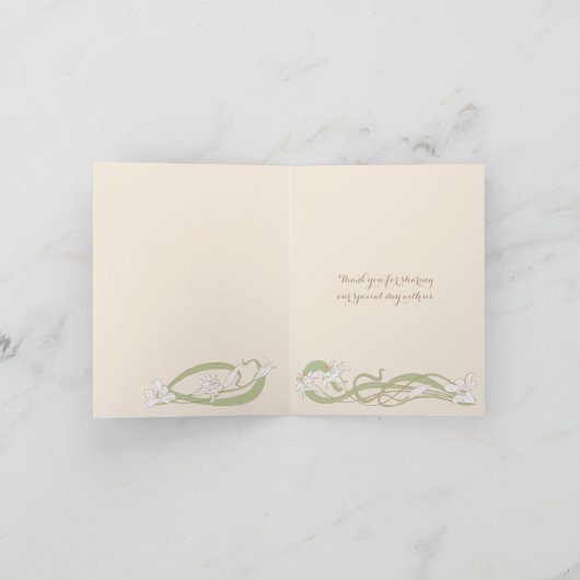 De witte Lelies danken u Bedankkaart (Binnen)