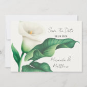 De witte Lily van de verf met Groen blad sparen de Kaart (Voorkant)