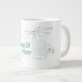 De witte lotus stoort niet grote koffiekop (Voorkant rechts)