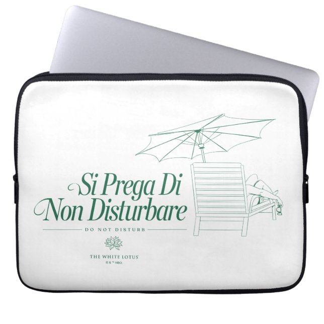 De witte lotus stoort niet laptop sleeve (Voorkant)