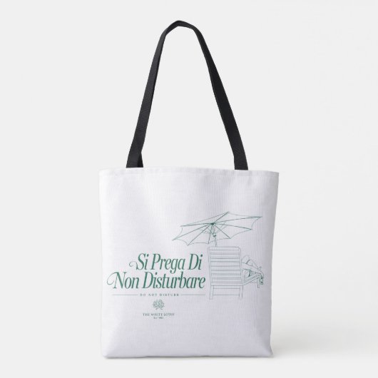 De witte lotus stoort niet tote bag (Achterkant)