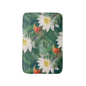 De witte Lotus Tropische Vogels & Lotus Patroon Badmat (Voorkant Verticaal)