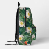 De witte Lotus Tropische Vogels & Lotus Patroon Bedrukte Rugzak (Links)