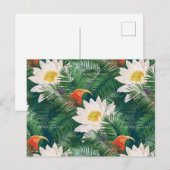 De witte Lotus Tropische Vogels & Lotus Patroon Briefkaart (Voorkant / Achterkant)