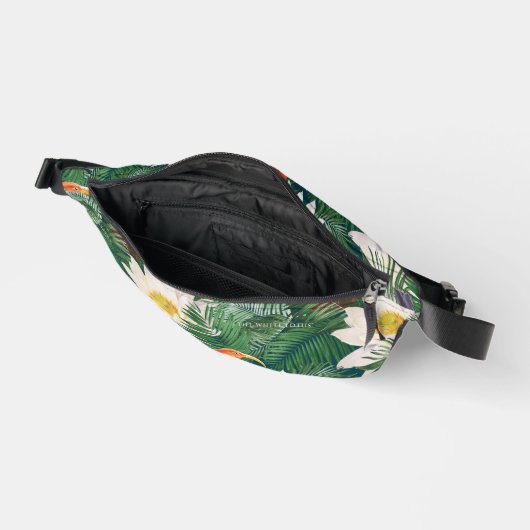 De witte Lotus Tropische Vogels & Lotus Patroon Heuptasje (Open)