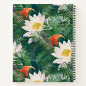 De witte Lotus Tropische Vogels & Lotus Patroon Notitieboek (Achterkant)