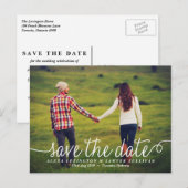 De witte Lovely Foto sparen de Datum Aankondigingskaart (Voorkant / Achterkant)