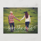 De witte Lovely Foto sparen de Datum Aankondigingskaart (Voorkant)