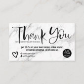 De witte marmer van het manuscript orde bedankt visitekaartje (Voorkant)