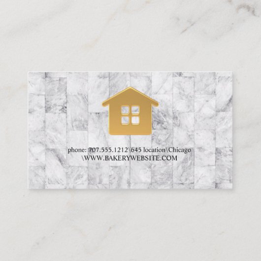 De witte Marmeren Gouden Schoonmakende Dienst van  Visitekaartje (Achterkant)