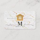 De witte Marmeren Gouden Schoonmakende Dienst van  Visitekaartje (Voorkant)