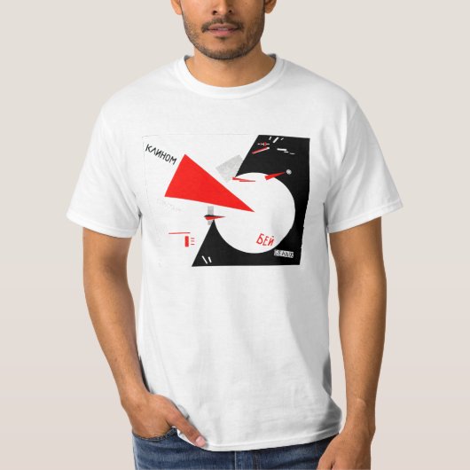 de witte met de rode wig t-shirt (Voorkant)