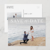 De witte Moderne Foto van de Typografie sparen de  Aankondigingskaart (Voorkant / Achterkant)