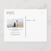 De witte Moderne Foto van de Typografie sparen de  Aankondigingskaart (Achterkant)