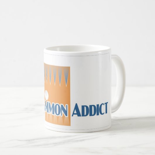 De witte mok van Backgammon Addict (Voorkant rechts)