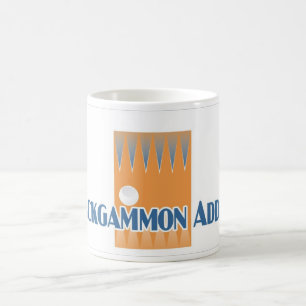 De witte mok van Backgammon Addict