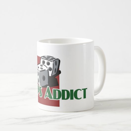 De witte mok van Craps Addict (Voorkant rechts)