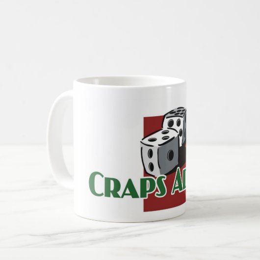 De witte mok van Craps Addict (Voorkant links)
