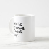 De Witte Mok van de Lijst van de Naam van het Team (Voorkant links)