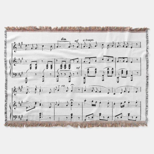 De witte Muziek van het Blad Deken (Voorkant)