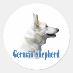 De witte Naam van de Duitse herder - Sticker