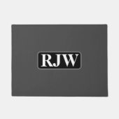 De witte Naam van het Monogram binnen Grijze Rand, Deurmat (Voorkant)