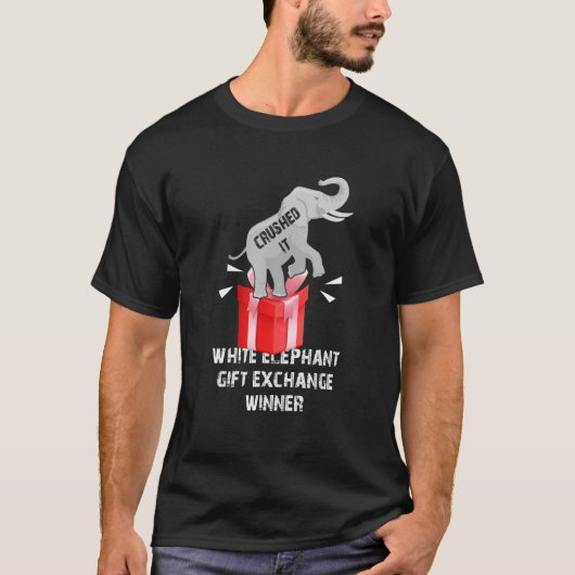 De witte olifant Gift-Exchange Winner wordt geforc T-shirt (Voorkant)