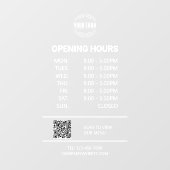 De witte Openingstijd van de Kantoor, BedrijfsLogo Raamsticker (Vel)