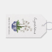 De witte orchidee in de Chinoiserie Bowl Cadeaulabel (Voorkant (Horizontaal))
