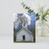 de witte oude kerk in de bergen briefkaart (Staand voorkant)