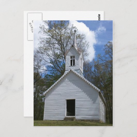 de witte oude kerk in de bergen briefkaart (Voorkant / Achterkant)