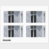 de witte oude kerk in de bergen rechthoekige sticker (Vel)