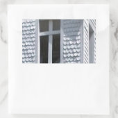 de witte oude kerk in de bergen rechthoekige sticker (Tas)