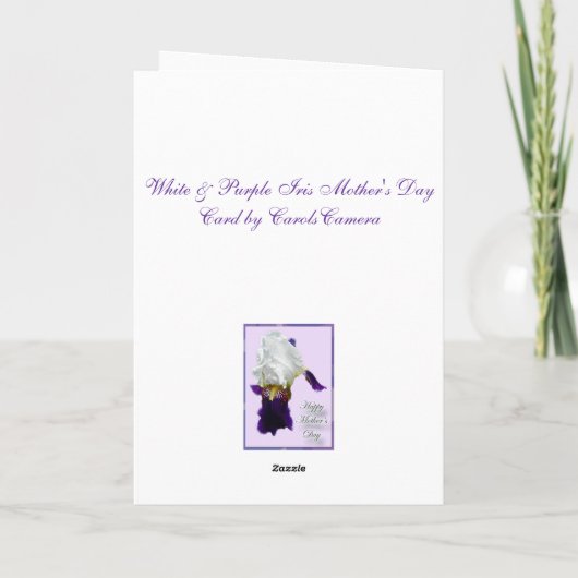 De witte & Paarse Kaart van het Moederdag van de (Achterkant)