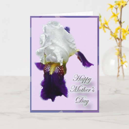 De witte & Paarse Kaart van het Moederdag van de (Gele Bloem)