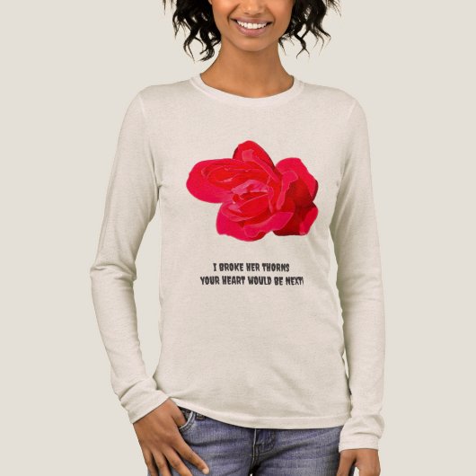 De Witte Pantser Roos Lange Mouwen T-shirt (Voorkant)