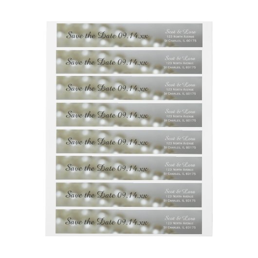 De witte Pearls sparen de Datum (Vel)