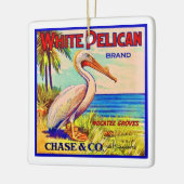 De witte pelikaan keramisch ornament (Links)